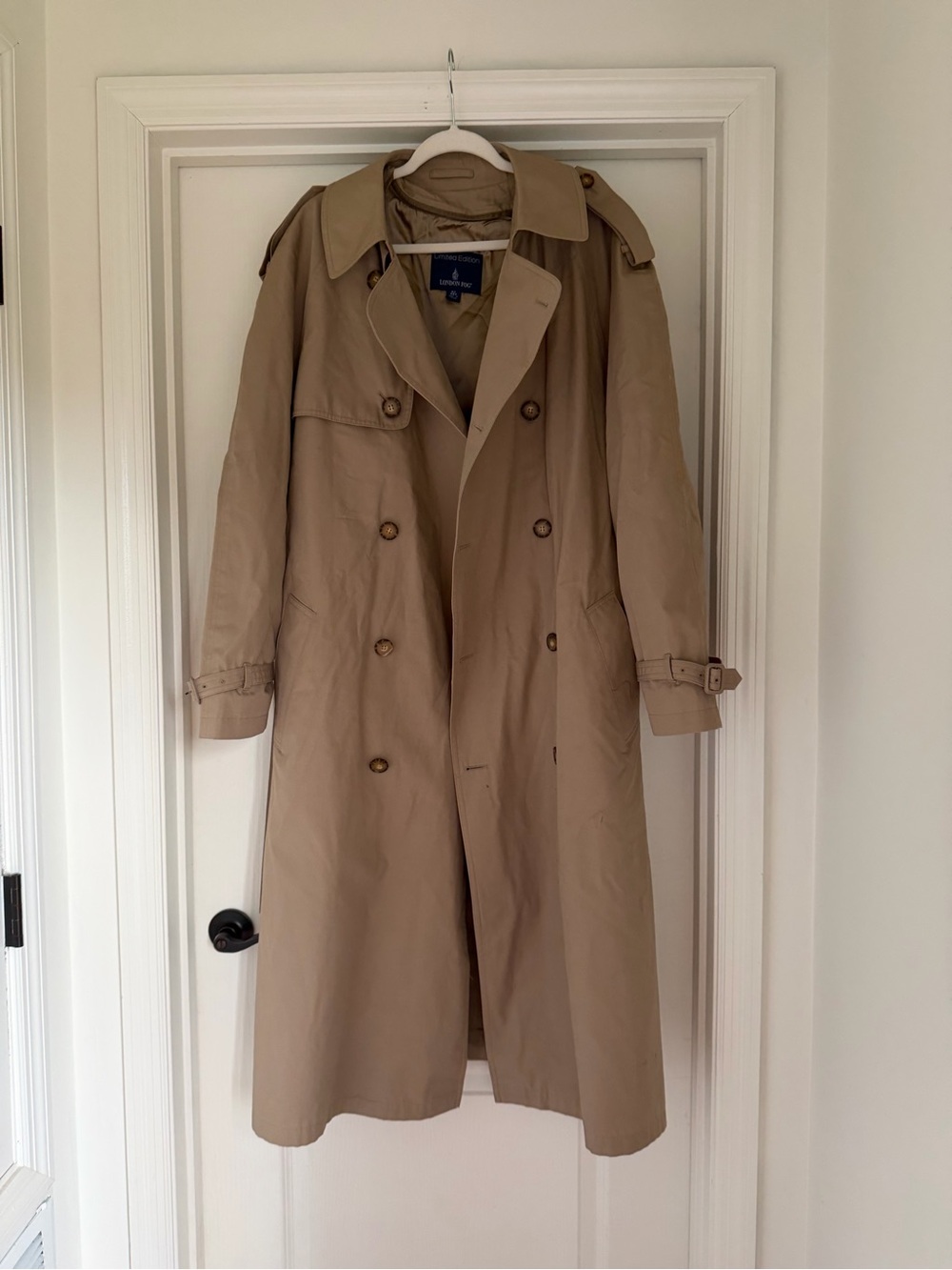 London Fog Beige Double-Breasted Trench Coat